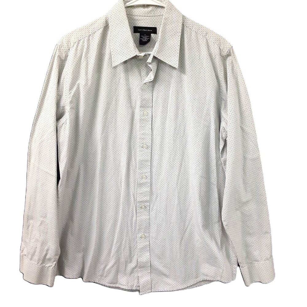 Calvin Klein Woman's Top Size Medium Long Sleeve, Collar, Button up. Ships fast